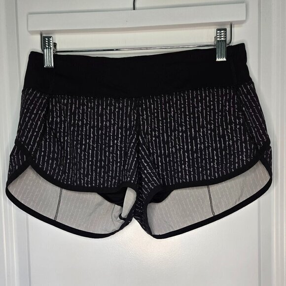 Lululemon Speed Short 2.5" FLAWED - 4 Pinstripe Black White / Black - Picture 3 of 7